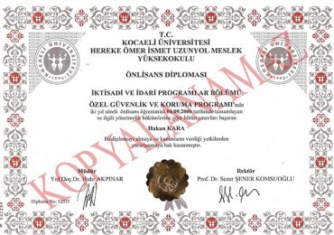 Kocaeli Üniversitesi araştırma takip uzmanı dedektif diploma